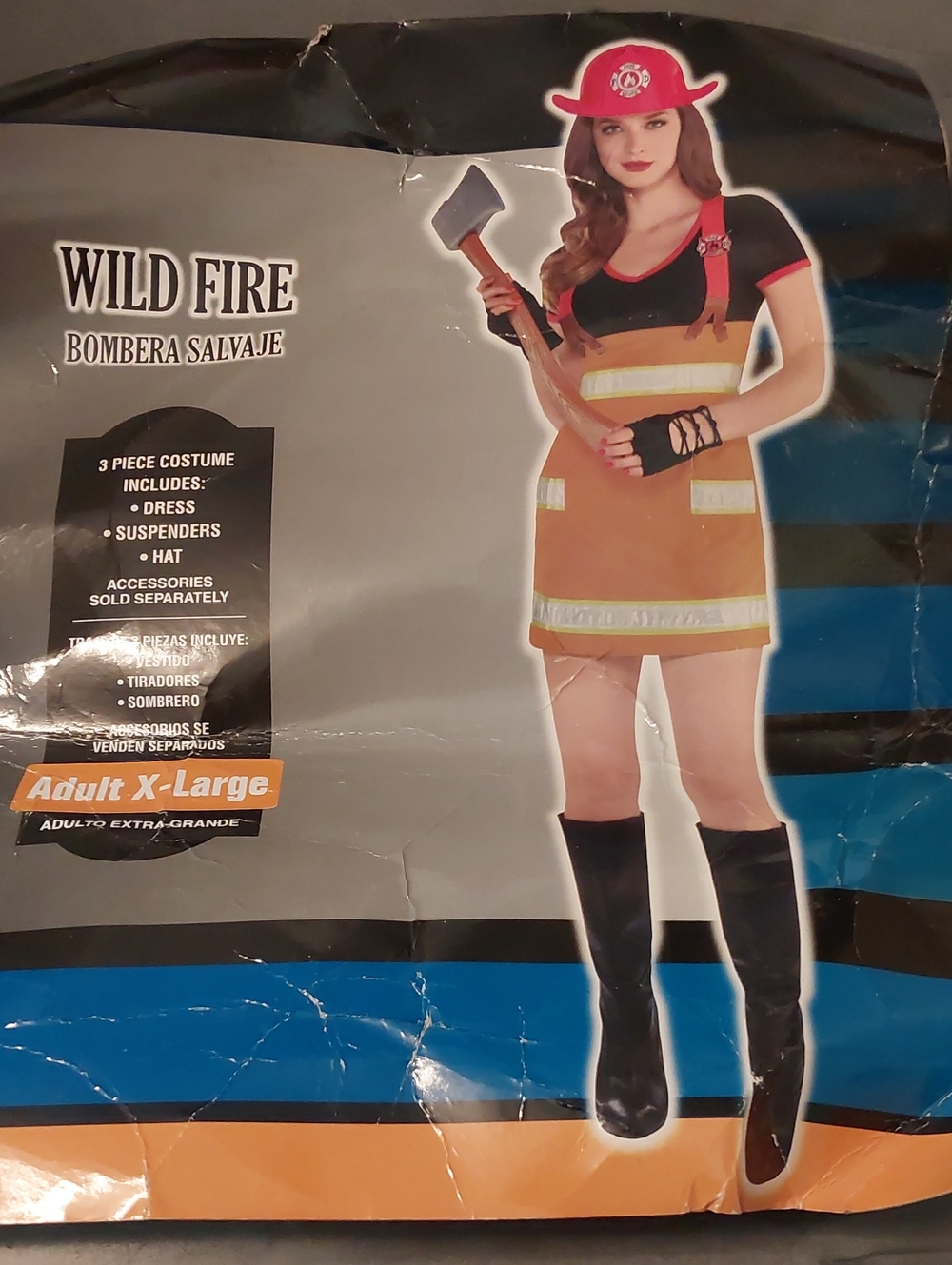 Wild Fire Bombera Salvaje Women's Firefighter Costume - Red, Black, Tan